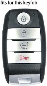 img 2 attached to Lcyam Silicone Key Fob Cover Smooth Soft Rubber Case 4 Button For Kia Rio Niro Optima Sportage Sorento Forte Soul Smart Remote (Black Red)