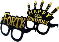 40th birthday decorations party glasses logo