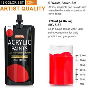 img 3 attached to 🎨 Shuttle Art 18 Colors Acrylic Paint Pouches: Rich Pigments, Non-Toxic Set for Artists, Beginners, and Kids on Rocks, Crafts, Canvas, Wood, Ceramic