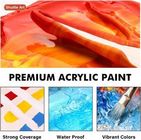 img 1 attached to 🎨 Shuttle Art 18 Colors Acrylic Paint Pouches: Rich Pigments, Non-Toxic Set for Artists, Beginners, and Kids on Rocks, Crafts, Canvas, Wood, Ceramic