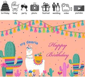 img 1 attached to 🌵 HUAYI 7x5ft Fiesta Theme Photography Backdrop Mexican Themed Dress-up Cactus Party Alpaca Birthday Baby Shower photocall Background Banner Dress up Cake Table Decoration W-1955 - SEO-optimized Product Name