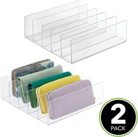 img 3 attached to mDesign Plastic Purse Organizer - Space Saving Bedroom Closet Storage for Women's Purses, Handbags, and Totes - Lumiere Collection - 2 Pack