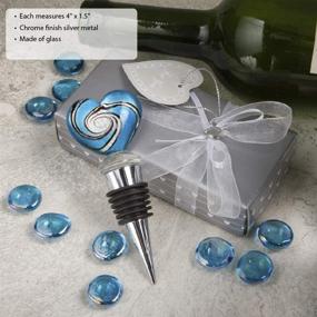 img 3 attached to 🍾 FASHIONCRAFT 2102 Beautiful Blue Murano Glass Heart Wine Bottle Stoppers - Wine Themed Favors, One Size