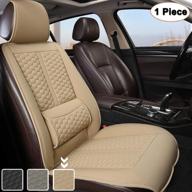 🚗 universal beige car seat cover with lumbar support and headrest cover - black panther, sideless design logo