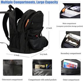 img 3 attached to Backpack Waterproof Backpacks Notebooks Women Black