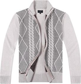 img 2 attached to 👦 Boys' Clothing: Charcoal Lightweight Geometric Cardigan by Gioberti at Sweaters