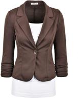 👚 stylish and versatile: auliné collection women's casual work solid color knit blazer logo