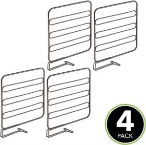 img 3 attached to MetroDecor mDesign Wire Shelf Divider, Closet Organizer – Optimal Clothing Storage Solution (Pack of 4, Bronze)