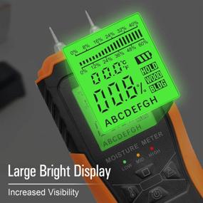 img 2 attached to 🔍 Mecurate Digital Pin Type Wood Moisture Meter with 2 Modes, 8 Calibration Levels, Large Backlit Display - Ideal for Wood, Wall, and Fireplace Detection