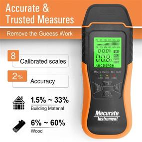 img 3 attached to 🔍 Mecurate Digital Pin Type Wood Moisture Meter with 2 Modes, 8 Calibration Levels, Large Backlit Display - Ideal for Wood, Wall, and Fireplace Detection