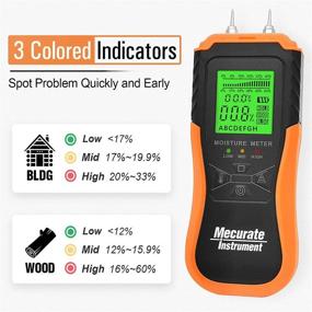 img 1 attached to 🔍 Mecurate Digital Pin Type Wood Moisture Meter with 2 Modes, 8 Calibration Levels, Large Backlit Display - Ideal for Wood, Wall, and Fireplace Detection