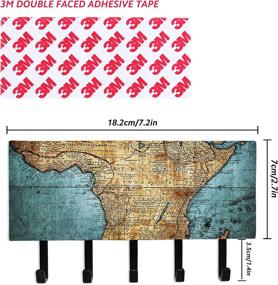 img 3 attached to 🗝️ Hennaja Vintage Map Key Holder for Wall - 5 Hooks, Mail Organizer, Entryway Décor