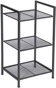 img 4 attached to Versatile SONGMICS 3-Tier Storage Rack: Customizable Bathroom Shelf, Extendable Plant 🏷️ Stand, Adjustable Shelf for Bathroom, Living Room, Balcony, Kitchen – Black UBSC33BK