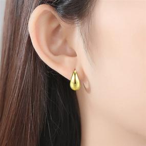 img 2 attached to Chunky Earrings Women Plated Huggie