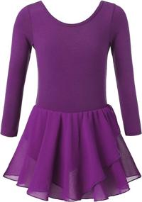 img 3 attached to 🩰 Charming Girls' Dance Leotards: Ruffle Sleeves & Criss-cross Back Ballet Tutu Dresses (3-9 Years)