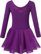 🩰 charming girls' dance leotards: ruffle sleeves & criss-cross back ballet tutu dresses (3-9 years) logo