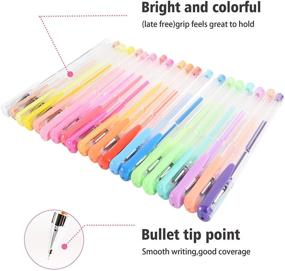 img 3 attached to 🖍️ Colorful Tavolozza 240 Pack Gel Pens Set: 120 Unique Pens + 120 Refills, More Ink, Neon Glitter - Ideal for Adult Coloring Books & Drawing