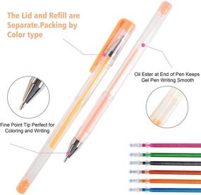 img 1 attached to 🖍️ Colorful Tavolozza 240 Pack Gel Pens Set: 120 Unique Pens + 120 Refills, More Ink, Neon Glitter - Ideal for Adult Coloring Books & Drawing