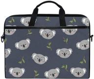 🐨 alaza 15-inch laptop case: cute forest koala bear pattern shoulder bag, crossbody briefcase for women, men, girls, boys - back to school gift, with shoulder strap handle logo