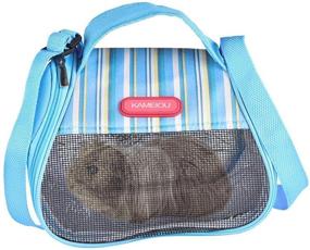 img 4 attached to 🐾 Durable Breathable Portable Small Animals Carrier Bag with Strap - Ideal for Guinea Pigs, Hamsters, and Hedgehogs