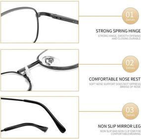 img 1 attached to 👓 Unisex Reading Glasses with Sleek Metal Frame, Spring Hinges