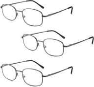 👓 unisex reading glasses with sleek metal frame, spring hinges logo