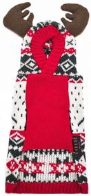 img 3 attached to KYEESE Christmas Dog Sweater Hoodie: Reindeer Snowflake Red Knitwear Pullover for Festive Holiday Season with Leash Hole