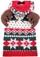 kyeese christmas dog sweater hoodie: reindeer snowflake red knitwear pullover for festive holiday season with leash hole логотип