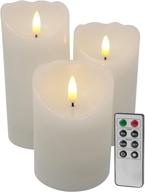 🕯️ egi - set of 3 remote control flameless candles with timer - realistic flickering led candles - crafted with genuine wax логотип