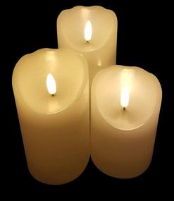 img 2 attached to 🕯️ EGI - Set of 3 Remote Control Flameless Candles with Timer - Realistic Flickering LED Candles - Crafted with Genuine Wax