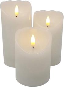 img 3 attached to 🕯️ EGI - Set of 3 Remote Control Flameless Candles with Timer - Realistic Flickering LED Candles - Crafted with Genuine Wax