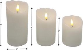 img 1 attached to 🕯️ EGI - Set of 3 Remote Control Flameless Candles with Timer - Realistic Flickering LED Candles - Crafted with Genuine Wax