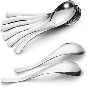 img 4 attached to 🥄 8-Pack Stainless Steel Soup Spoons by HIWARE - Heavy-Weight Table Spoons for Soup