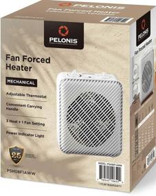 img 1 attached to 🔥 Pelonis Mini Personal Fan Forced Heater with Adjustable Thermostat and 3 Heat Settings