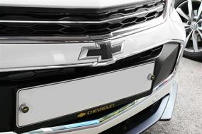 img 1 attached to 🔳 Carbon Fiber Bowtie Emblem Wrap Kit - Grille Trunk Metal Sticker Set for Chevy Malibu 2016-2018