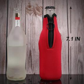 img 3 attached to 🍺 5 Pack Zipper Beer Bottle Cooler Sleeves - Party Beer Holders with Collapsible Insulation, Neoprene Covers for 12oz 330ml Bottles...