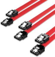 qivynsry 3pack sata cable iii - high-speed 6gbps data transfer for sata hdd, ssd, cd driver - locking latch, 50cm length - red (3 pack) logo