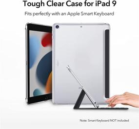 img 2 attached to 📱 ESR Clear Slim Hard Shell Back Case for iPad 9th Gen (2021)/ 8th Gen (2020)/7th Gen (2019), Supports Smart Keyboard & Smart Cover, Ascend Series