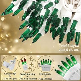 img 3 attached to 🍀 Holiday Essence 100-Count Green St. Patrick's Day Light Set: Professional Grade Christmas String Lights with White Wire
