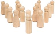 🎨 unfinished birch wooden peg dolls set - 3-½” tall, including 5 mom & 5 dad figures - perfect for people crafts, wedding cake toppers & more, by woodpeckers logo