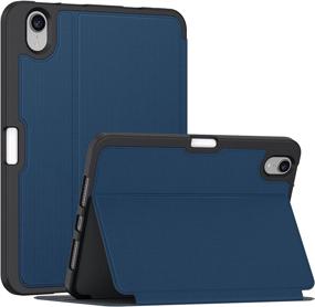 img 4 attached to 📱 Soke Case for Apple iPad Mini 6th Generation 2021 | Pencil Holder, Slim Premium Shockproof Folio Stand Cover | 2nd Gen Apple Pencil Charging + Auto Wake/Sleep | 8.3 Inch | Navy