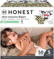 👶 honest company, club box, eco-friendly diapers, fun designs, size 5, 50 count (packaging + print may vary) logo