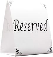 🎉 pack of 20 freestanding reserved cards for wedding table décor, black and white design. double-sided 5x5.5 table tents enhance elegance and versatility as banquet hall, ballroom, party, and luncheon event decor logo