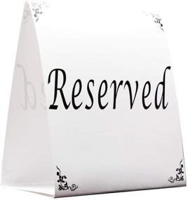 img 4 attached to 🎉 Pack of 20 Freestanding Reserved Cards for Wedding Table Décor, Black and White Design. Double-Sided 5x5.5 Table Tents Enhance Elegance and Versatility as Banquet Hall, Ballroom, Party, and Luncheon Event Decor
