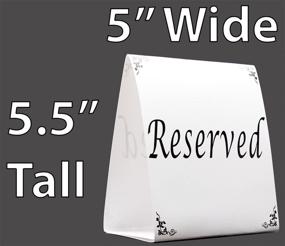 img 2 attached to 🎉 Pack of 20 Freestanding Reserved Cards for Wedding Table Décor, Black and White Design. Double-Sided 5x5.5 Table Tents Enhance Elegance and Versatility as Banquet Hall, Ballroom, Party, and Luncheon Event Decor