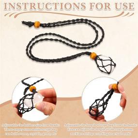 img 2 attached to 📿 Versatile 4-Piece Necklace Cord Holder: Adjustable Length, DIY Jewelry Making Accessories for Quartz Crystal Stone (Black and Coffee)