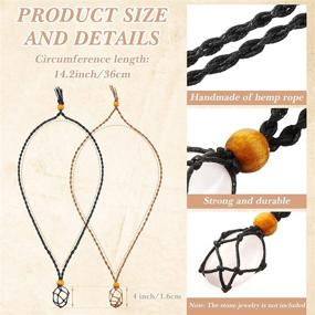 img 3 attached to 📿 Versatile 4-Piece Necklace Cord Holder: Adjustable Length, DIY Jewelry Making Accessories for Quartz Crystal Stone (Black and Coffee)