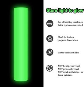 img 2 attached to 🟢 Neon Lime Green Glow-in-Dark Matte Craft Vinyl - TECKWRAP Adhesive, 1ft x 5ft, Ideal for Craft Cutter & Sign Plotter