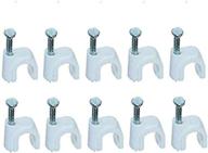 secure your cables: 10 bags of 100 single rg6 cable mounting clips in white - cne12790 logo