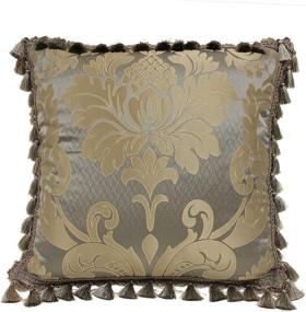 img 1 attached to Luxurious Austin Horn Classics Duchess Euro Pillow in Aqua Gold: The Perfect Main Pattern Accent for Your Home